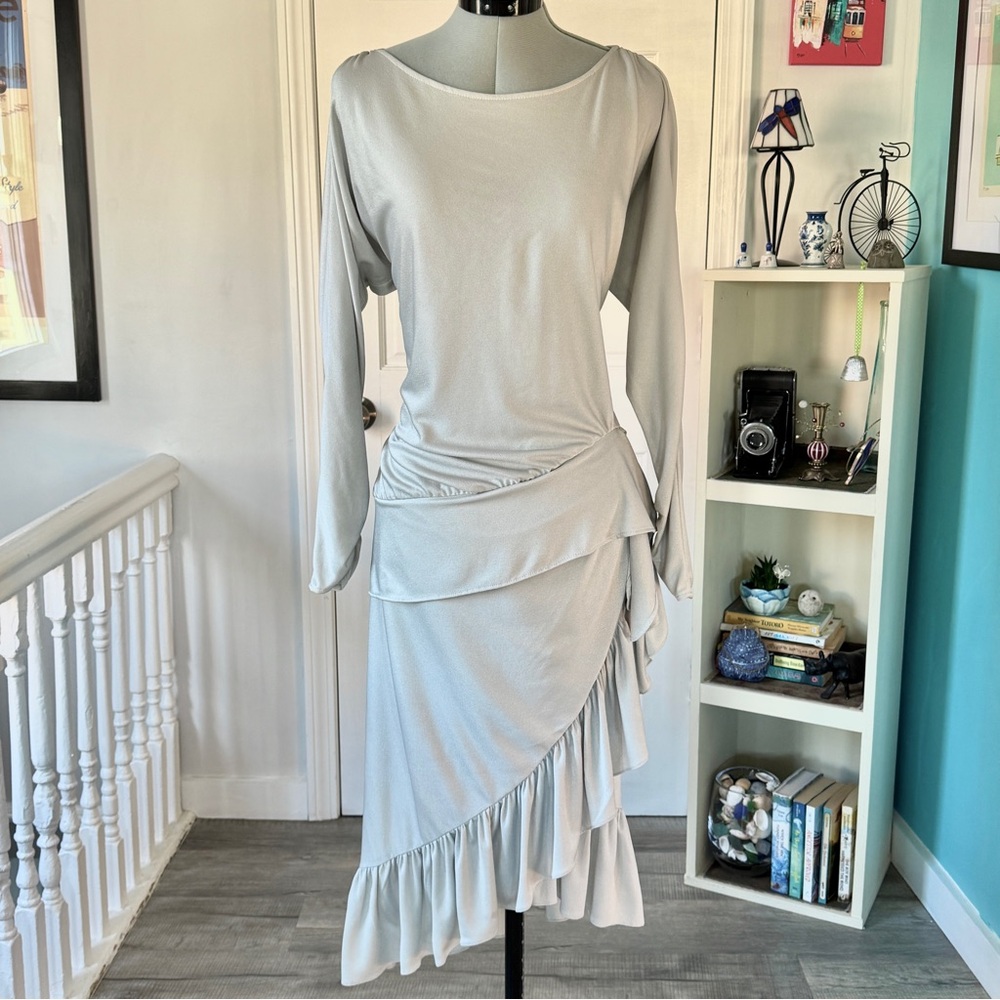 Vintage 70s Climax by David Howard Long Sleeve Asymmetrical Dress (size S)